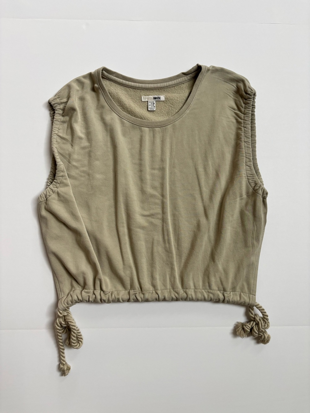 Amuse Society Olive Green Drawstring Tank Top